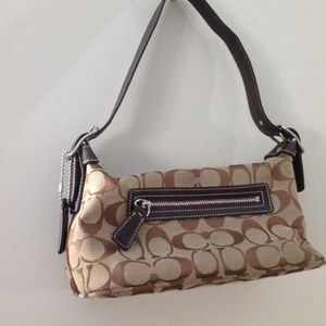 Brown signature pattern, Coach purse.