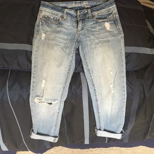 SOLD AE cropped ripped jeans