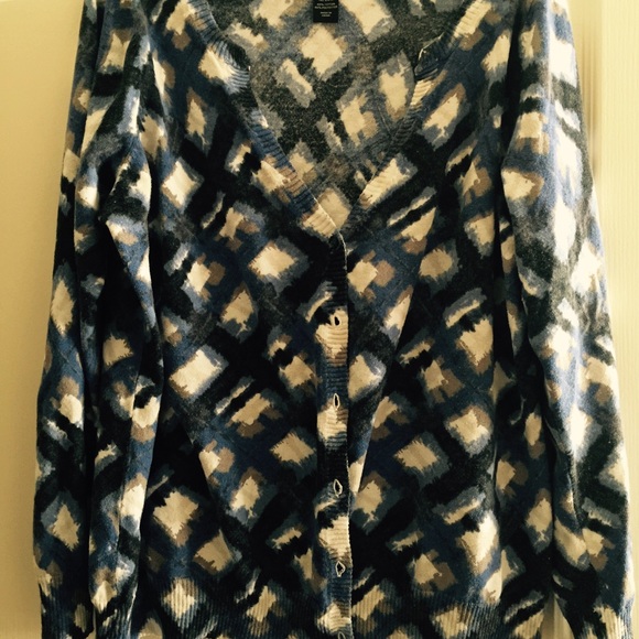 Lane Bryant Blue, Black and White Cardigan