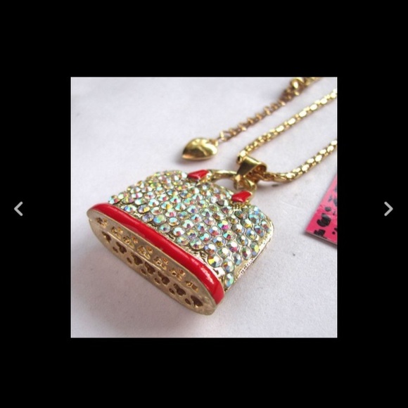 Gina's Closet Shiny crystal Red handbag Necklace - Picture 3 of 4
