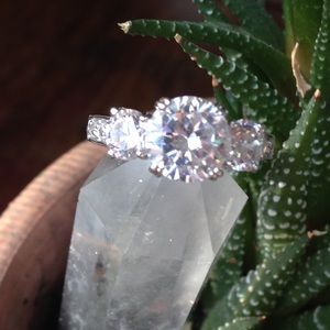 Sterling Silver and 2.25 ct Cz ring
