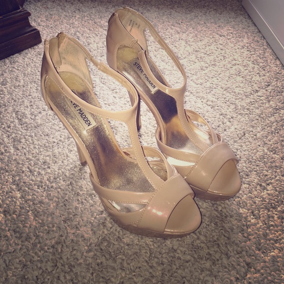 Steve Madden Nude Stiletto Platforms Size 10