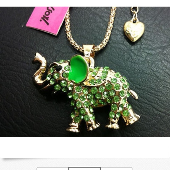 BJ Bling Crystal Enamel Elephant Pendant Necklace - Picture 2 of 3