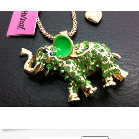 BJ Bling Crystal Enamel Elephant Pendant Necklace - Picture 3 of 3
