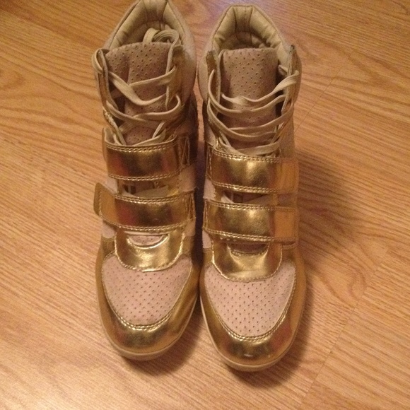 Gold Sneaker Wedges