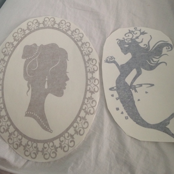 Princess silhioutte & mermaid wall decals