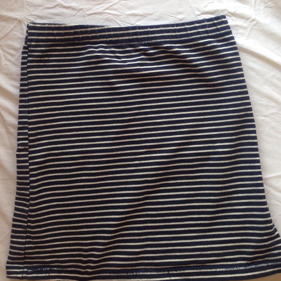 Obey Navy Stripe Mini Skirt