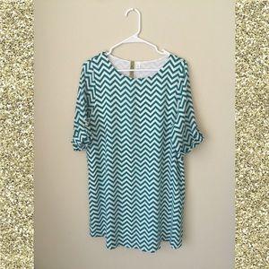 Teal Chevron Dress from Francesca's