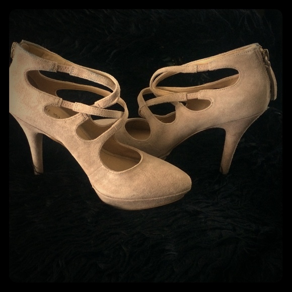 Neutral suede shoes