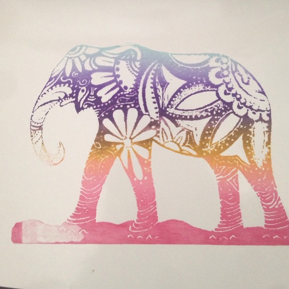 Hippie elephant rainbow bumper sticker