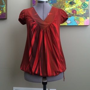 Red/ orange deep V top