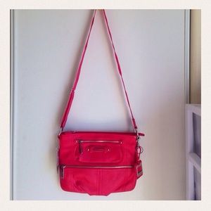 Very soft leather hot pink crossbody