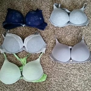 Bundle 5 Victoria's Secret 36B push up bras
