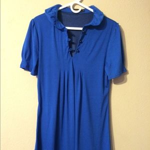 Royal blue shirt-inspired dress