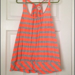 Neon Orange and Grey Racerback Tank