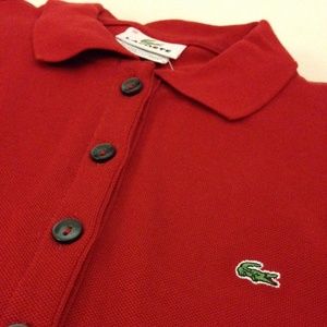 Lacoste Pique Cotton Polo Shirt in Red