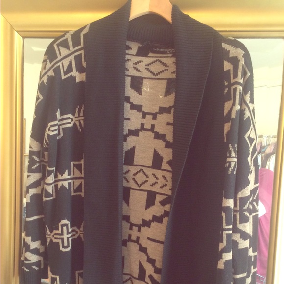 Tan & black Aztec tribal cardigan