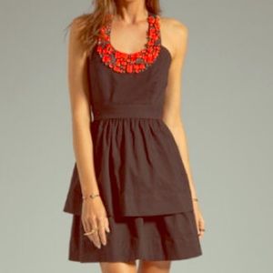 Peplum Cocktail Dress w/ Coral Stoned Halter