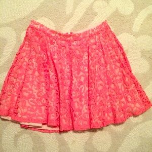 Hot Pink Lace Skirt NEW w/o tags