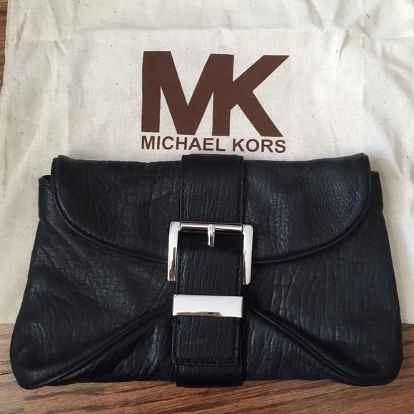 Michael Kors black leather clutch - Picture 1 of 4