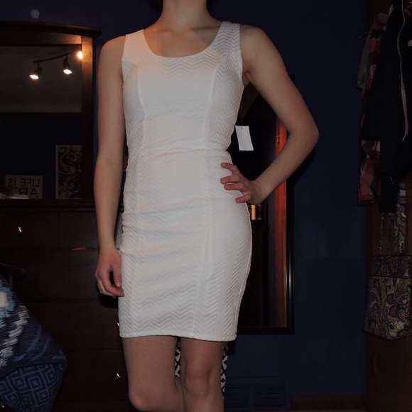 White Textured Dress