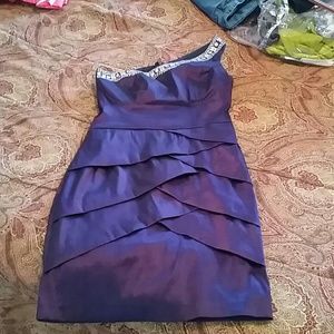 Purple rhinestone cocktail dress