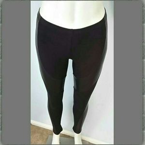 Faux Leather Patch Design Leggings