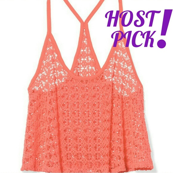 PINK Victoria's Secret Tops - 1 DAY SALE!💞HP!💞VS PINK FLOUNCE CROCHET TANK