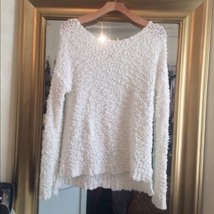 Comfy soft textured light weight white sweater top