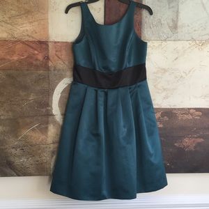 Emerald green and black dress
