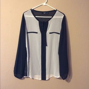 Sheer black and white top!