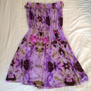 Purple floral minidress or long shirt