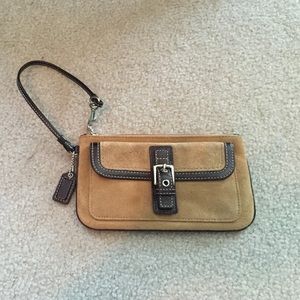 Coach suede wristlet.