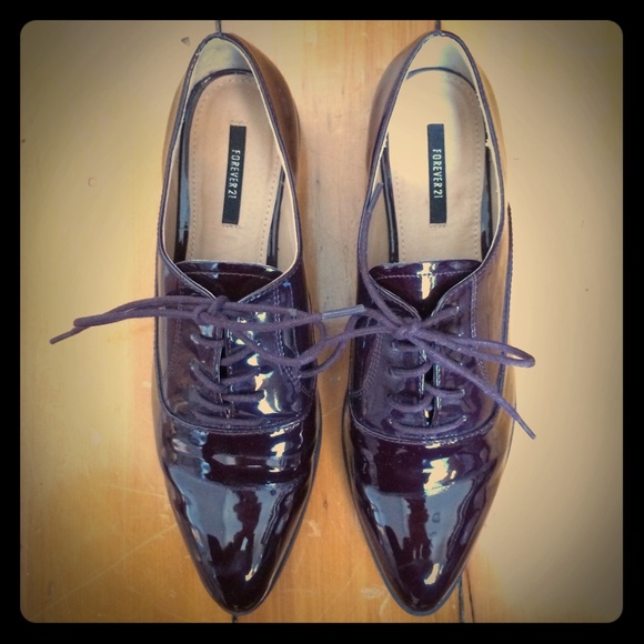 Burgundy patent oxfords