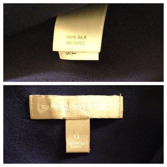 -SOLD- Navy Blue Banana Republic Blouse - Picture 4 of 4