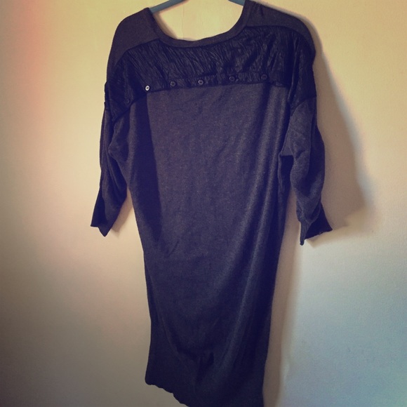 BCBGeneration grey sweater tunic with leather back