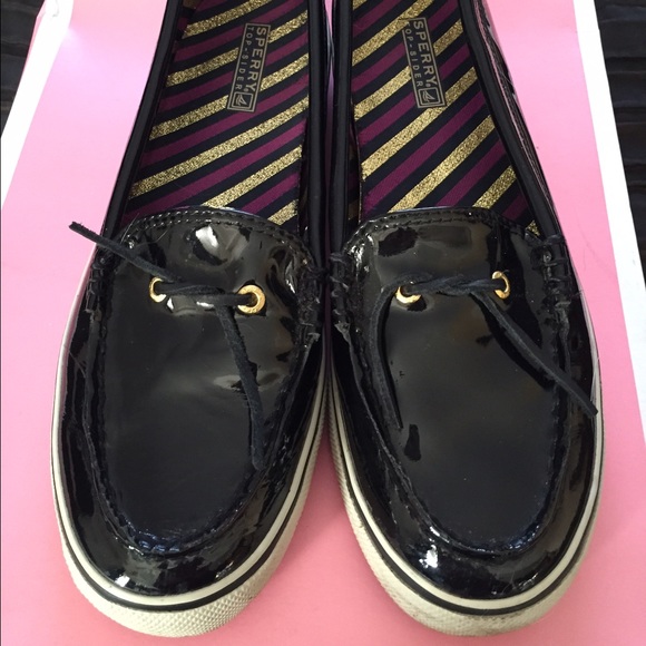 Sperry Top Sider Black Patent Women's size 10