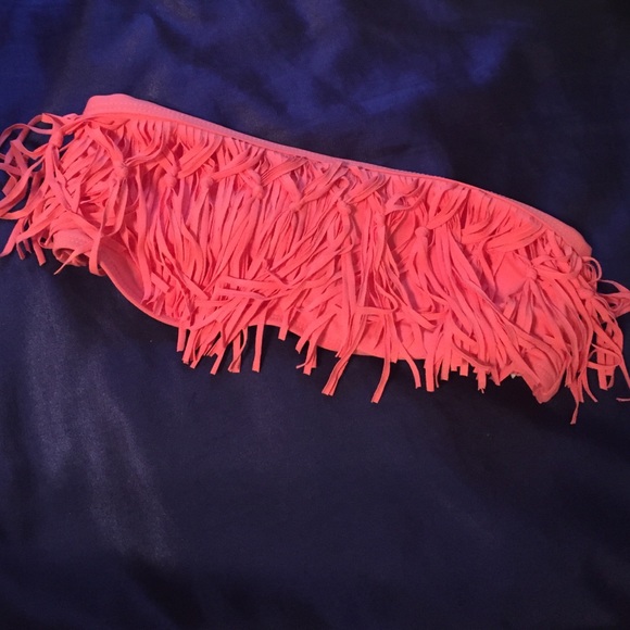 Lspace strapless fringe bikini top