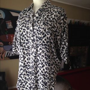 Animal print blouse 100% silk
