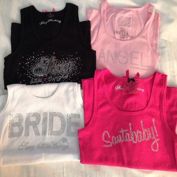 Four Victoria Secret ribbed tanks