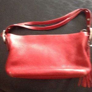 Super cute red leather Coach shoulder bag