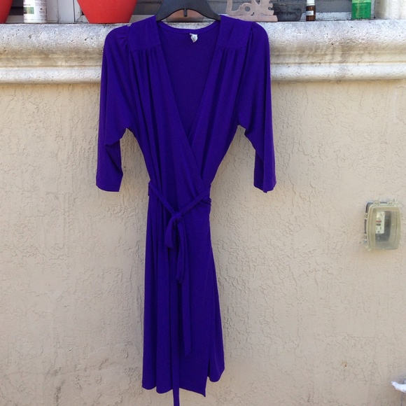 SOLD! Purple wrap around dress - Picture 1 of 2