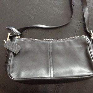 Black leather Coach purse