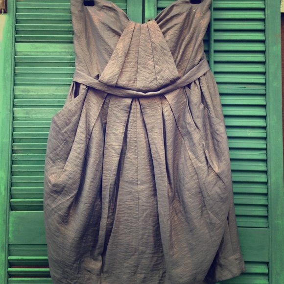 Lush Dresses & Skirts - Lush Metallic Strapless Dress With Pockets