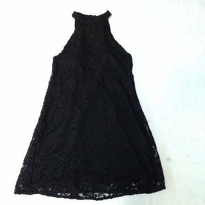 High Neck Black Lace Dress