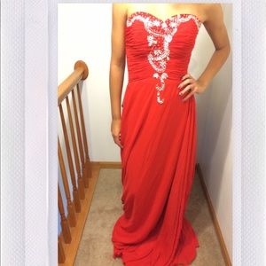 PromGirl Red SweetHeart Gown Sequined Bodice