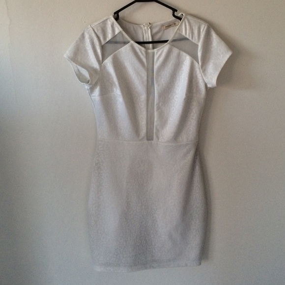 Arden B leopard print white party dress