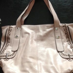 Pale pink leather purse