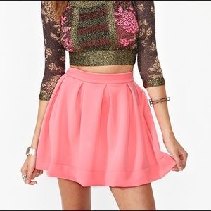 Nasty Gal Neon Coral Scuba Skirt