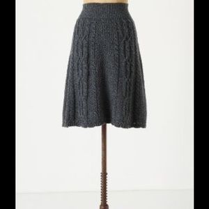 Anthropologie brown Flowing Cables sweater skirt